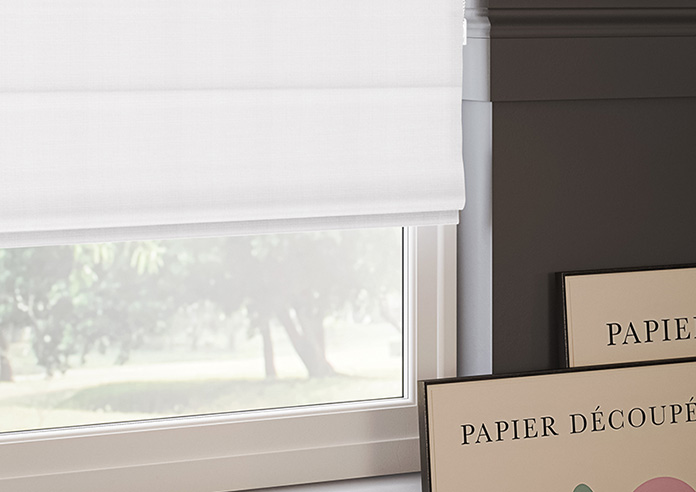 Atina (Blackout), Bright White - Twist&Fit Roman Blind - Image 5